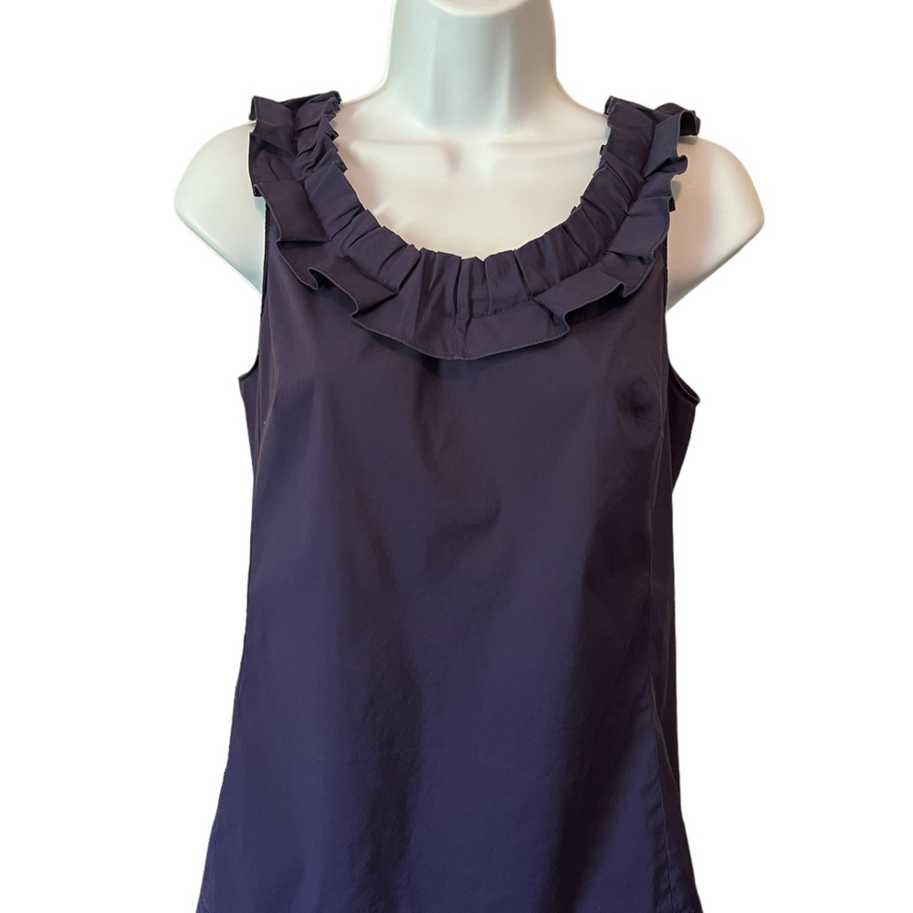 Ann Taylor Purple Ruffle Tank Top